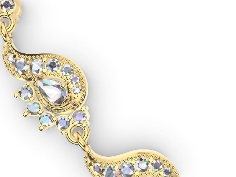 Diamond peacock necklace stl verified 3D print model_7