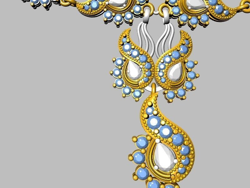 Diamond peacock necklace stl verified 3D print model_10