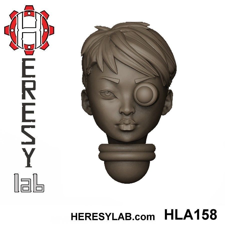 Heresylab - Female Sci-Fi heads for conversions SET 14 of 21 3D print model_5
