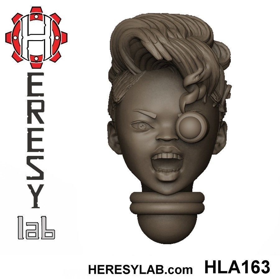 Heresylab - Female Sci-Fi heads for conversions SET 15 of 21 3D print model_4