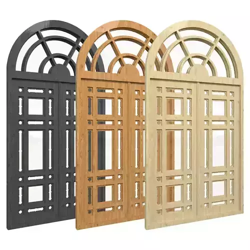 Arched wooden windows