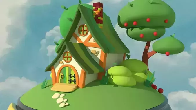 Cartoon house 3d model 3D model