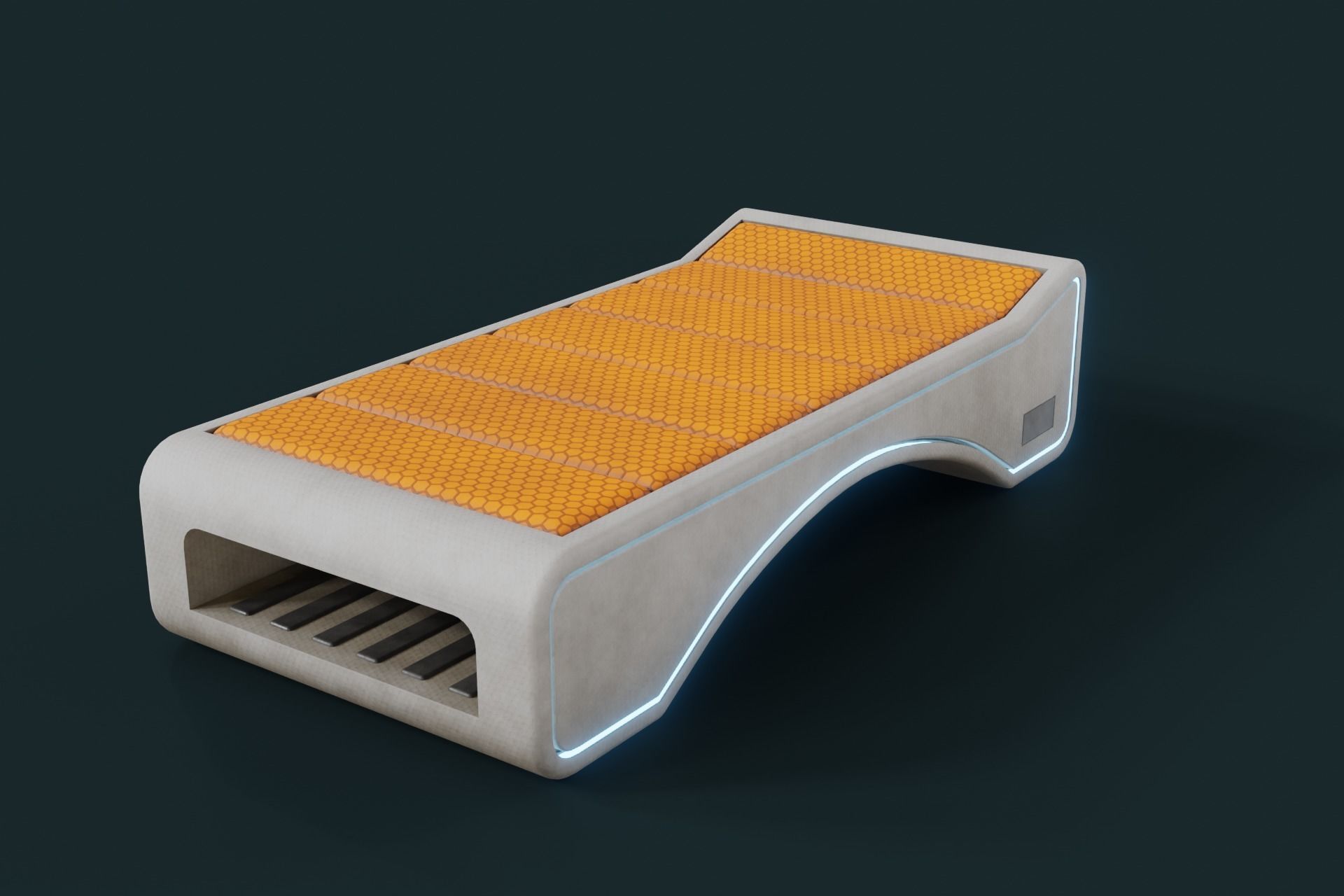 Sci Fi Bed Low-poly 3D model_6
