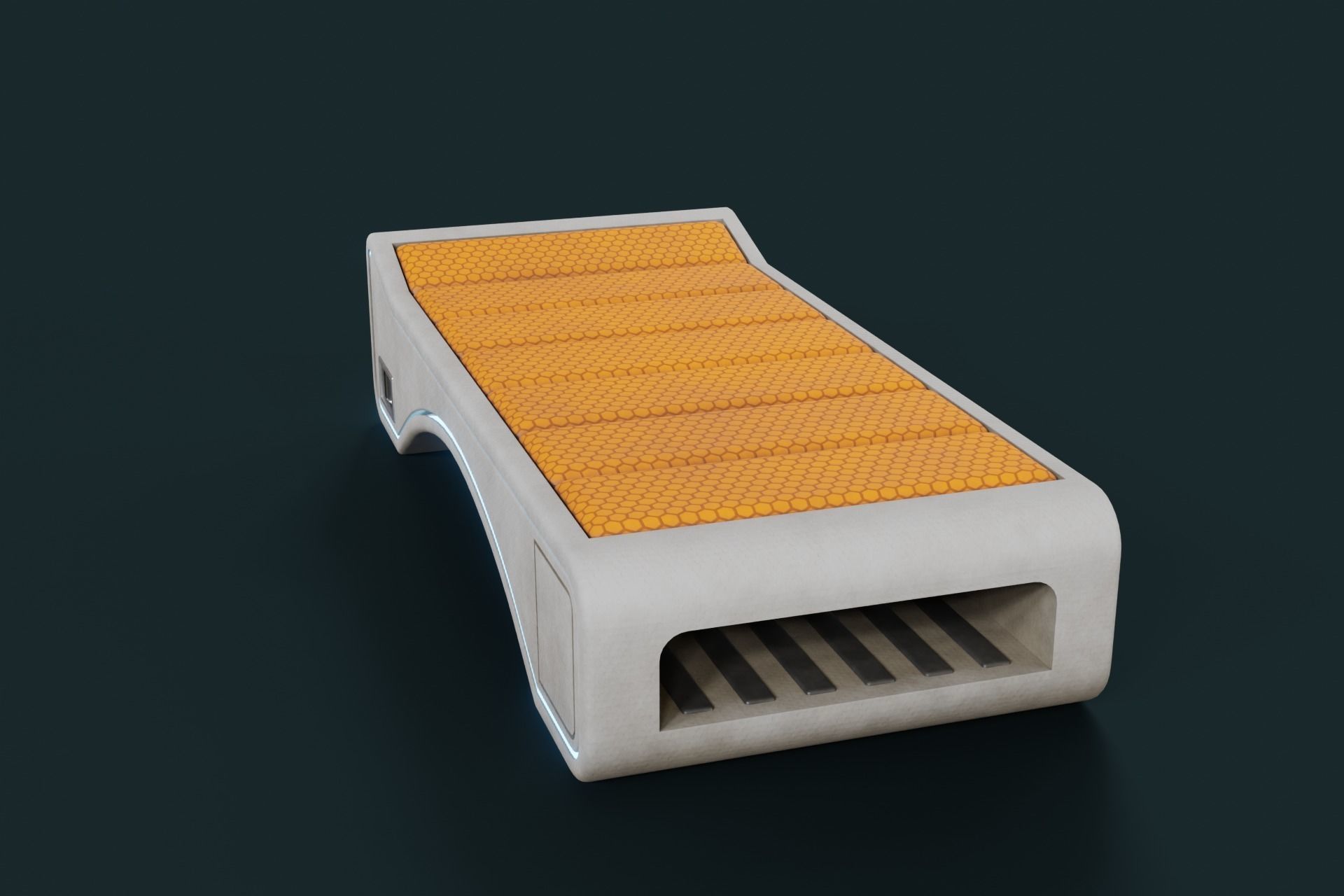 Sci Fi Bed Low-poly 3D model_7