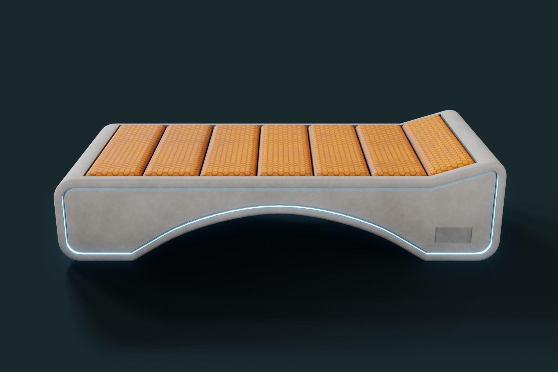 Sci Fi Bed Low-poly 3D model_5