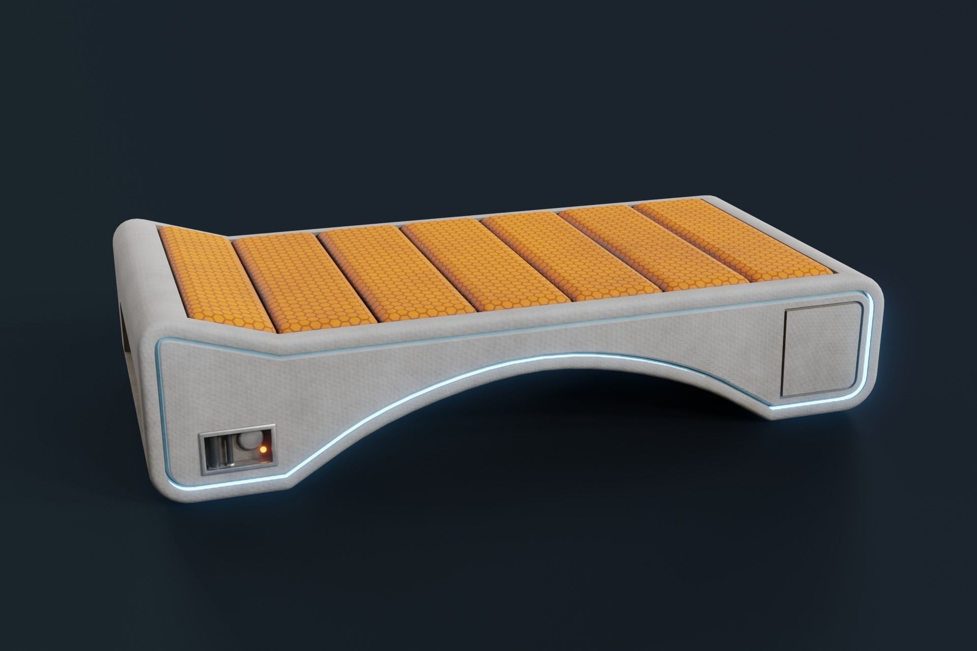Sci Fi Bed Low-poly 3D model_2