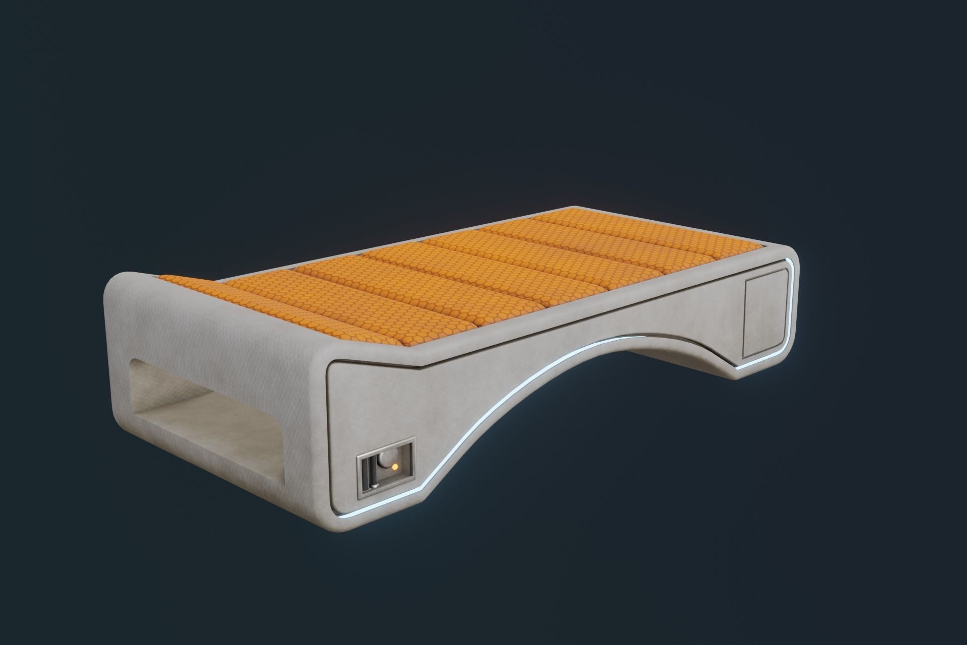Sci Fi Bed Low-poly 3D model_14