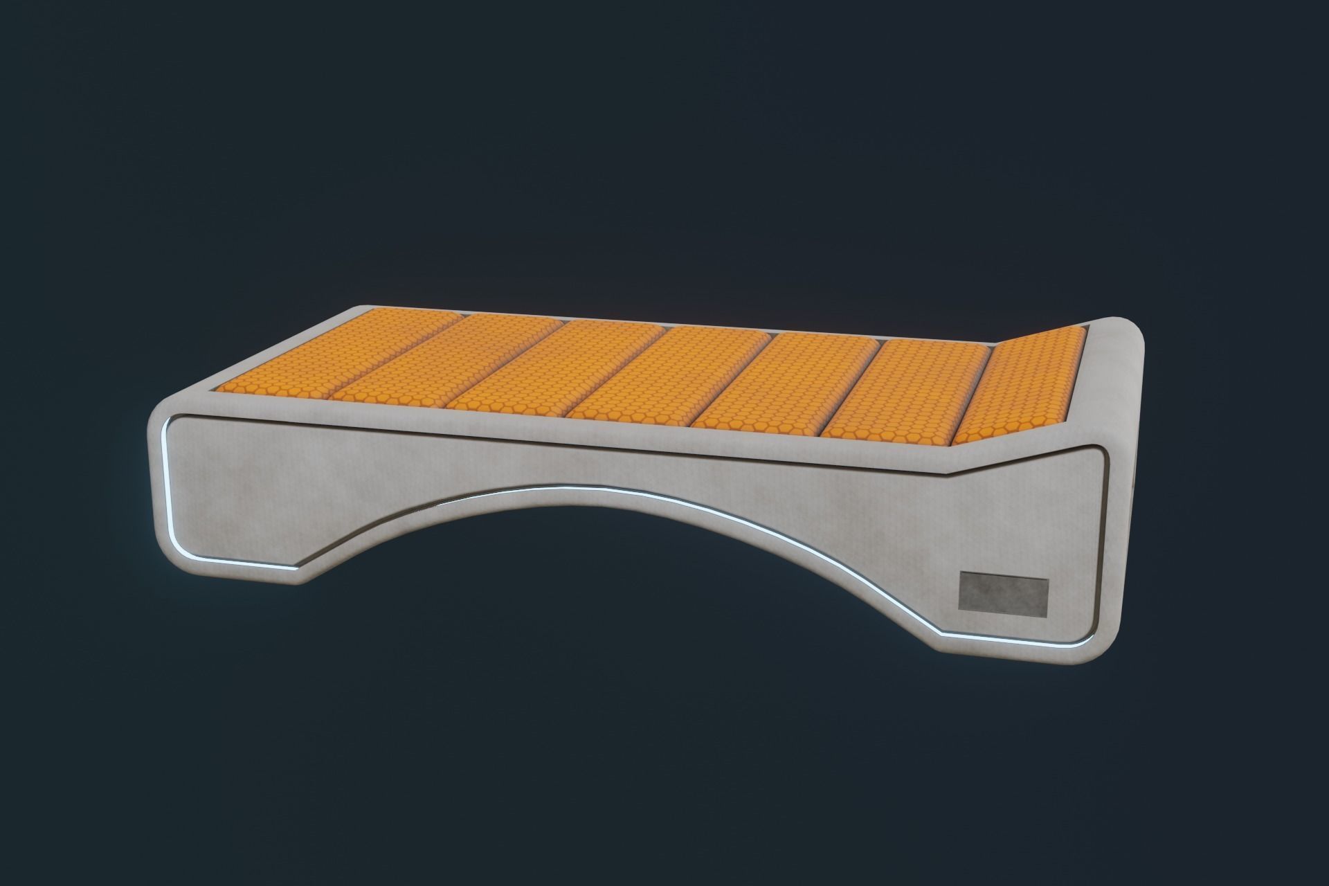 Sci Fi Bed Low-poly 3D model_18