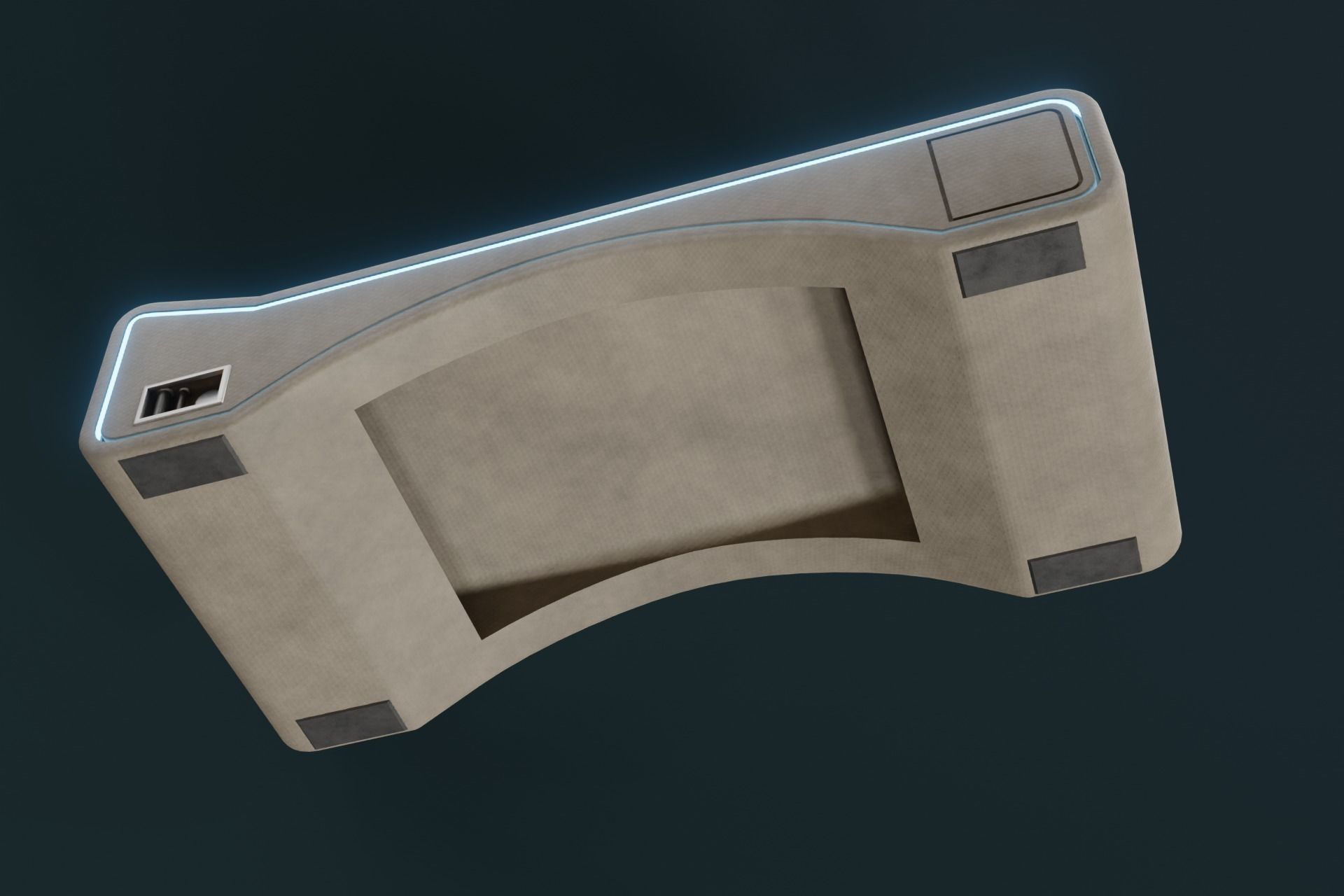 Sci Fi Bed Low-poly 3D model_10