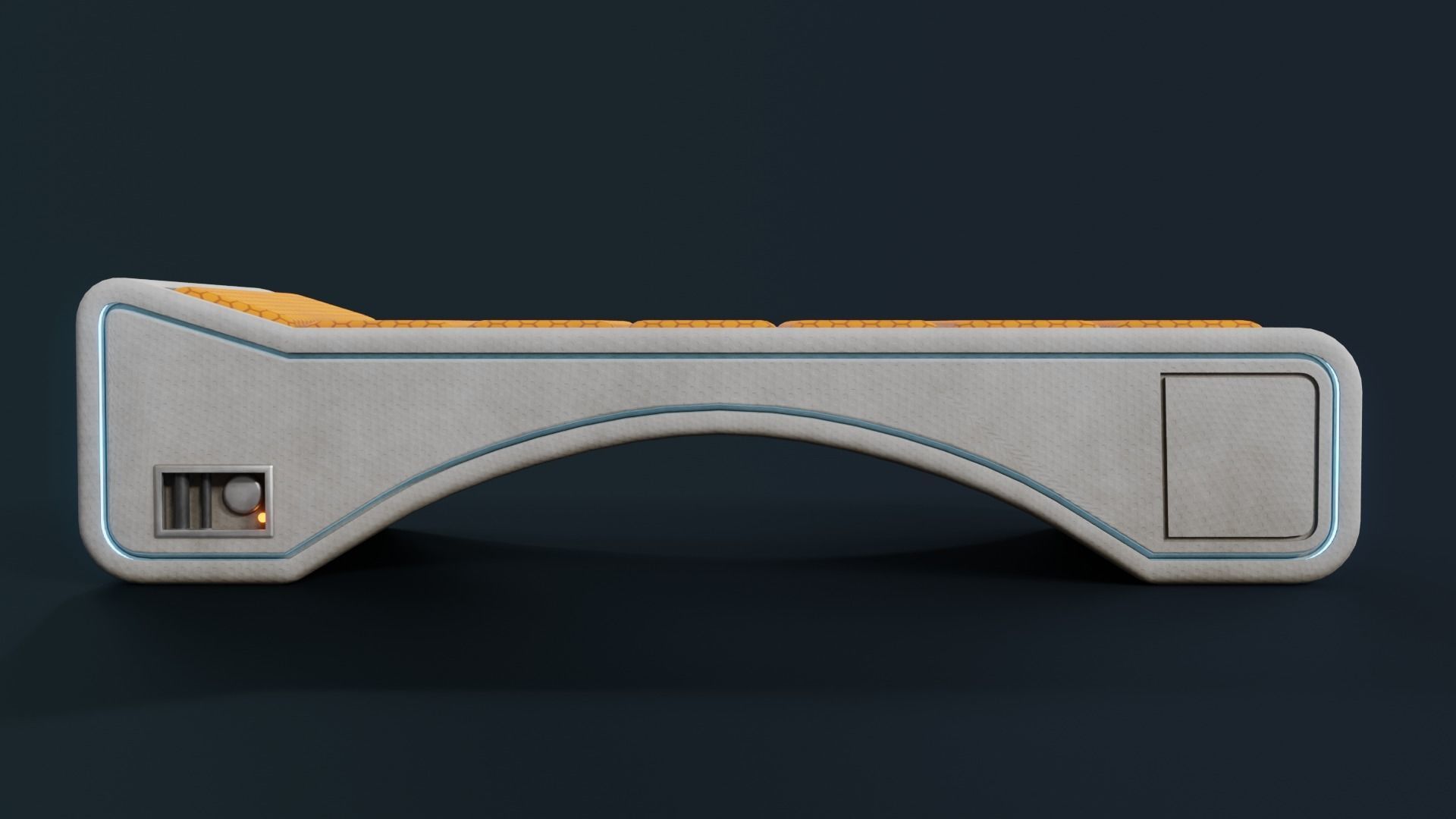 Sci Fi Bed Low-poly 3D model_8