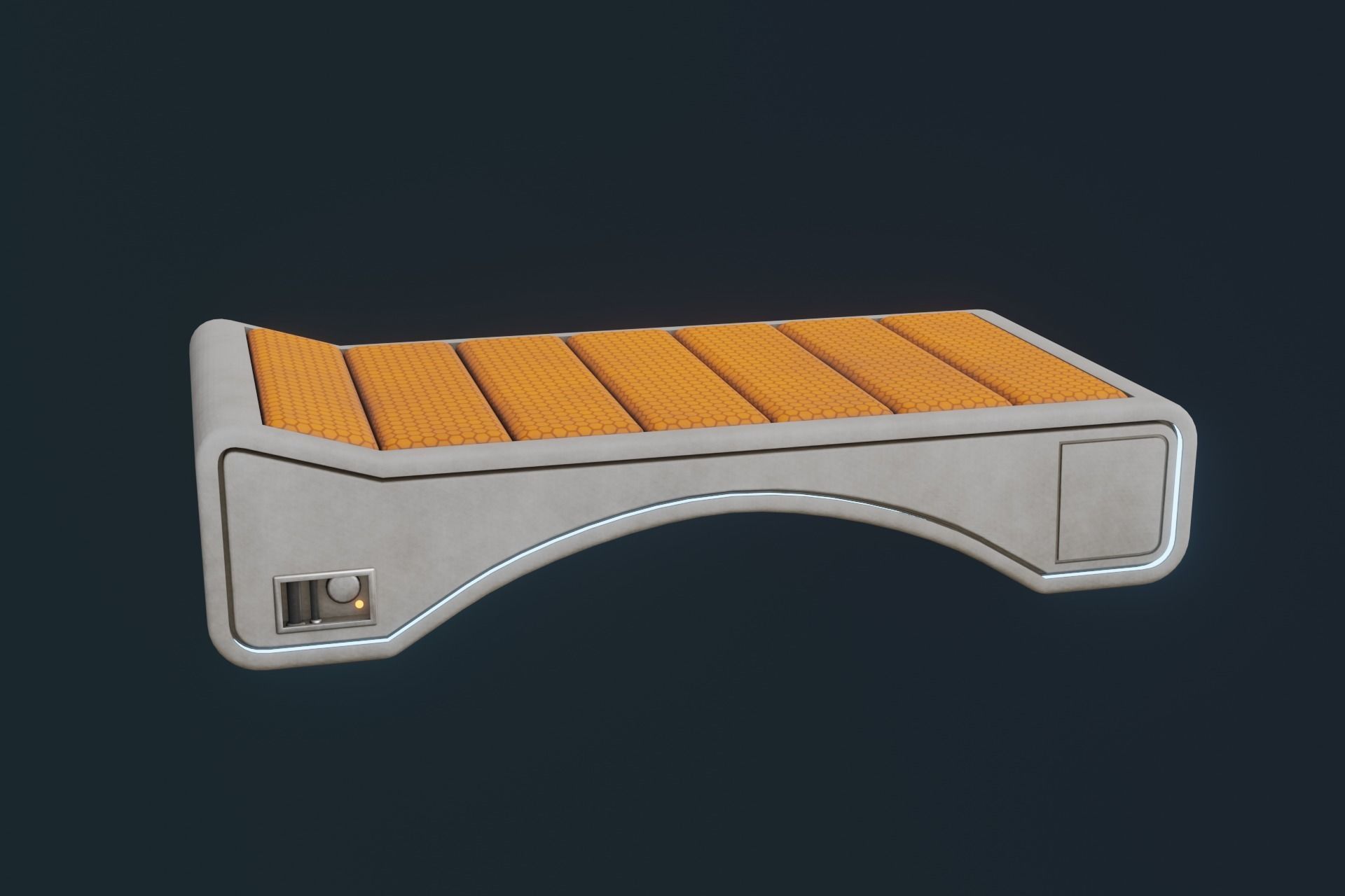 Sci Fi Bed Low-poly 3D model_13