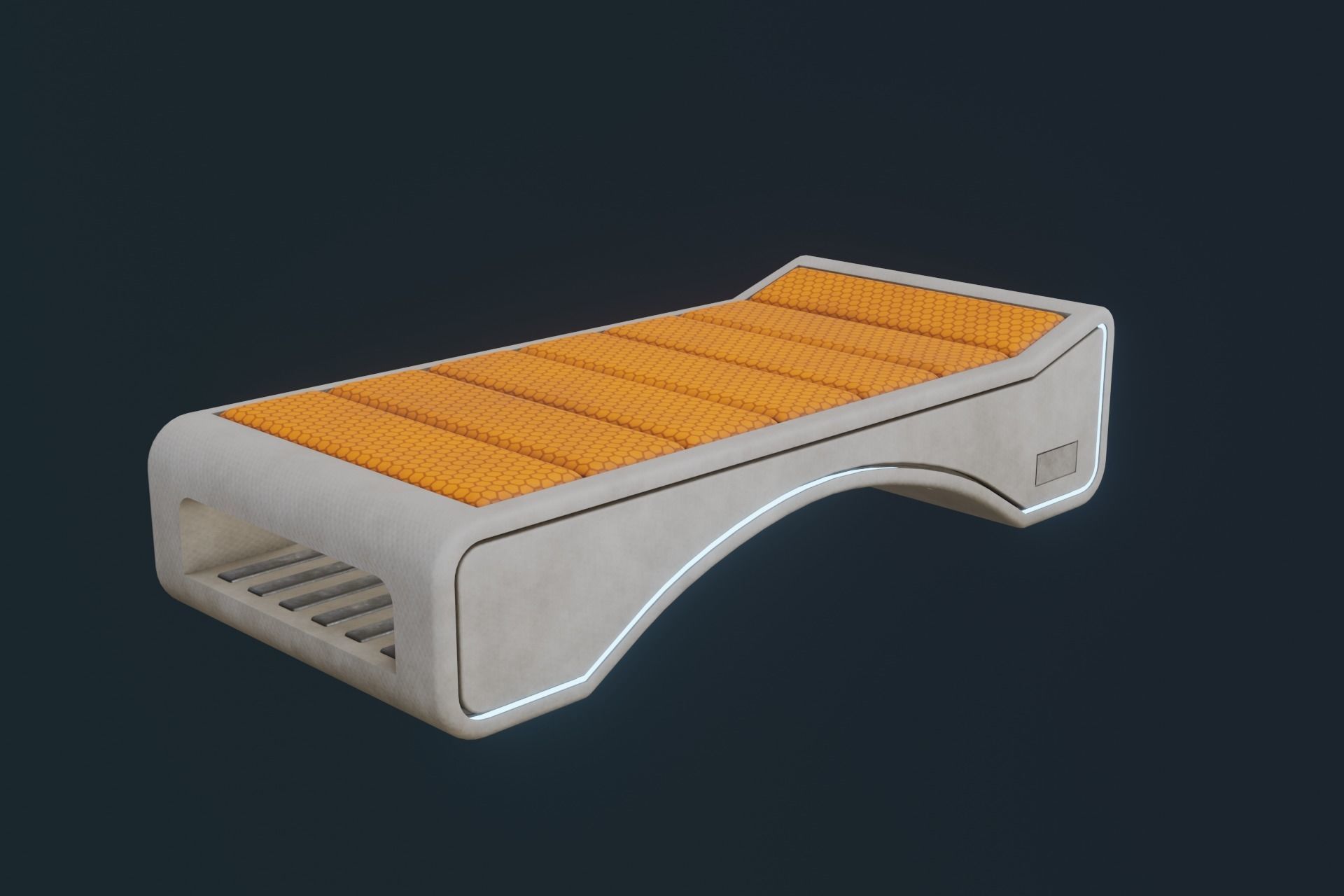 Sci Fi Bed Low-poly 3D model_19