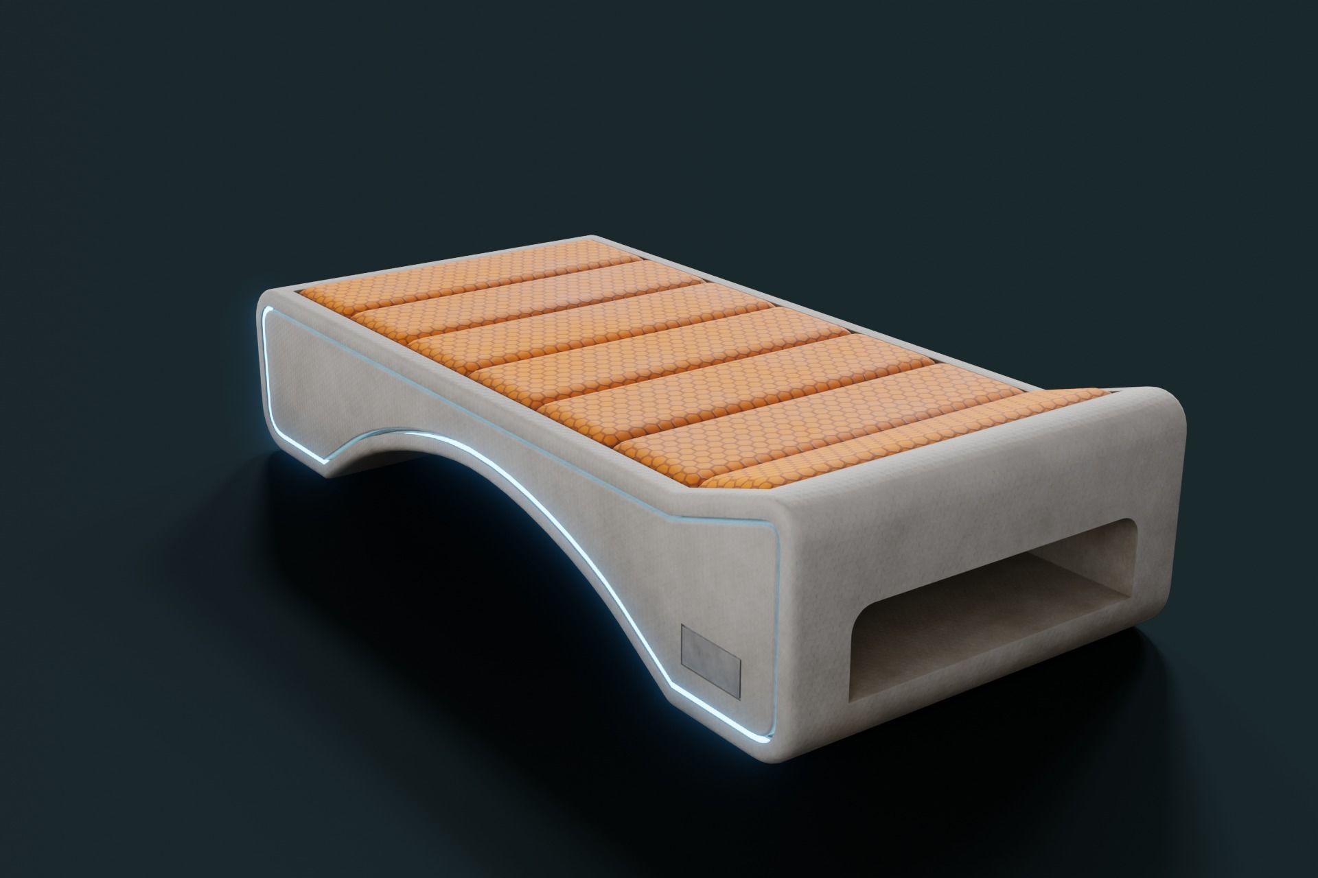 Sci Fi Bed Low-poly 3D model_4