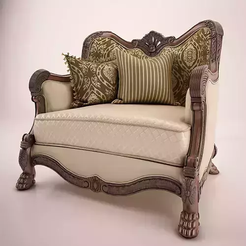 Furniture ornately carved chair
