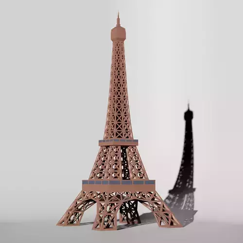 Low Poly Eiffel Tower Flat And Volume