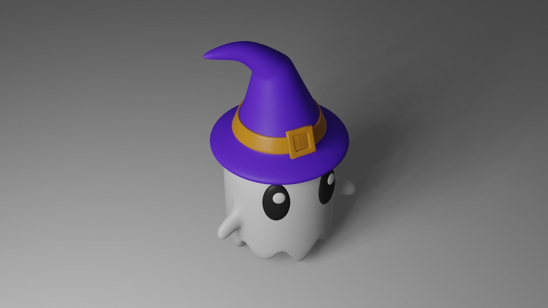 Cartoon Ghost Low-poly 3D model_4