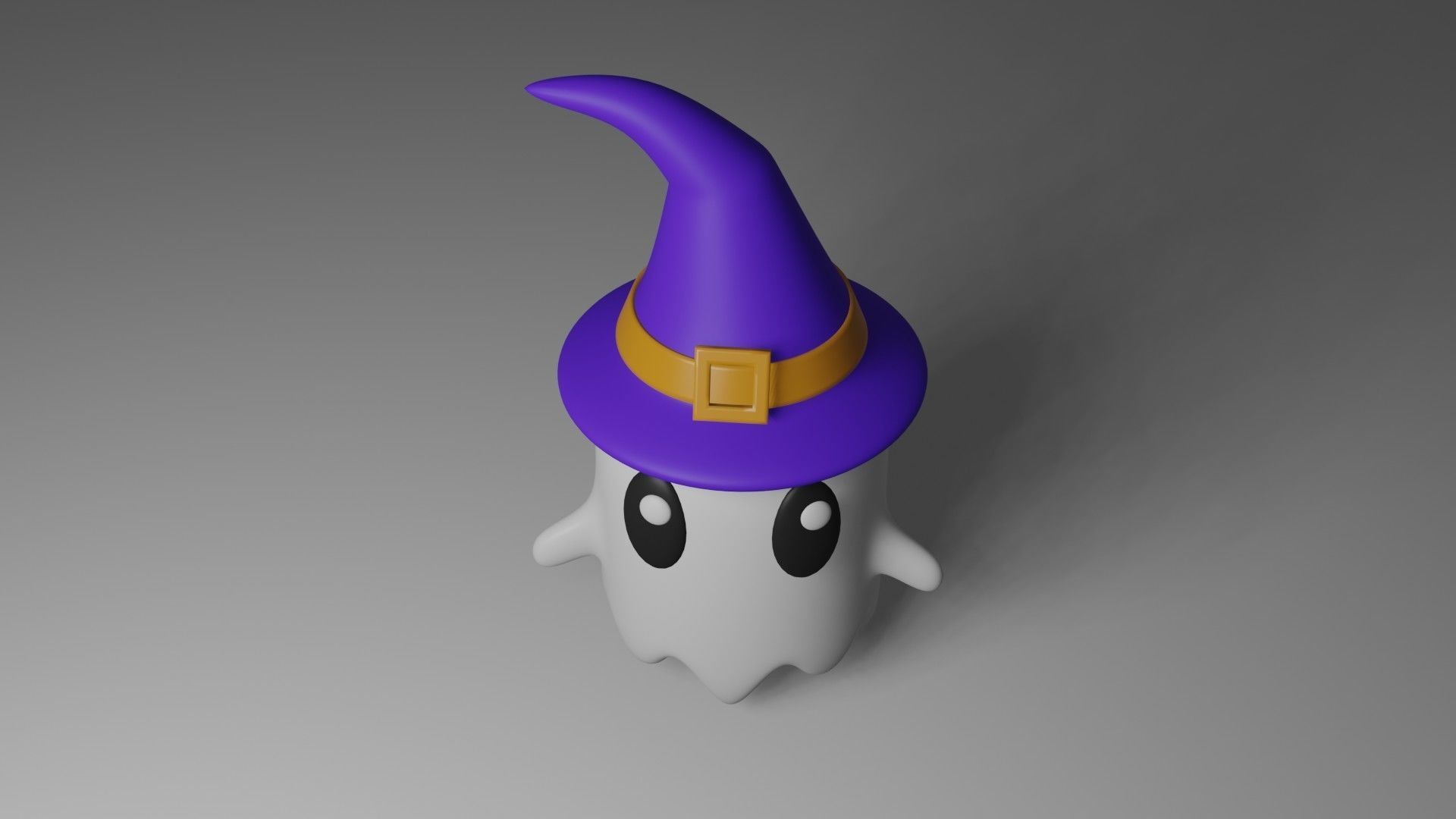 Cartoon Ghost Low-poly 3D model_3