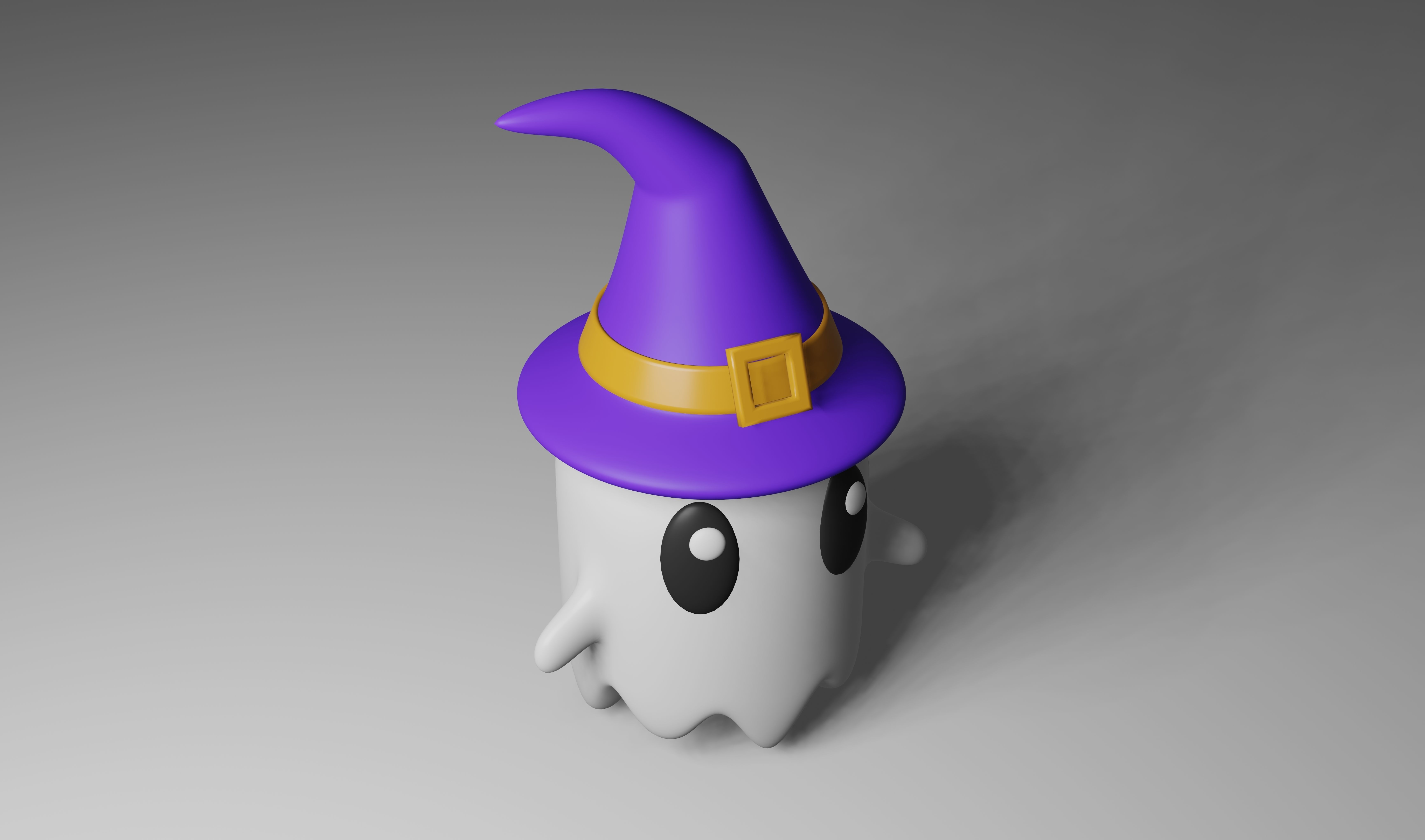 Cartoon Ghost Low-poly 3D model_2