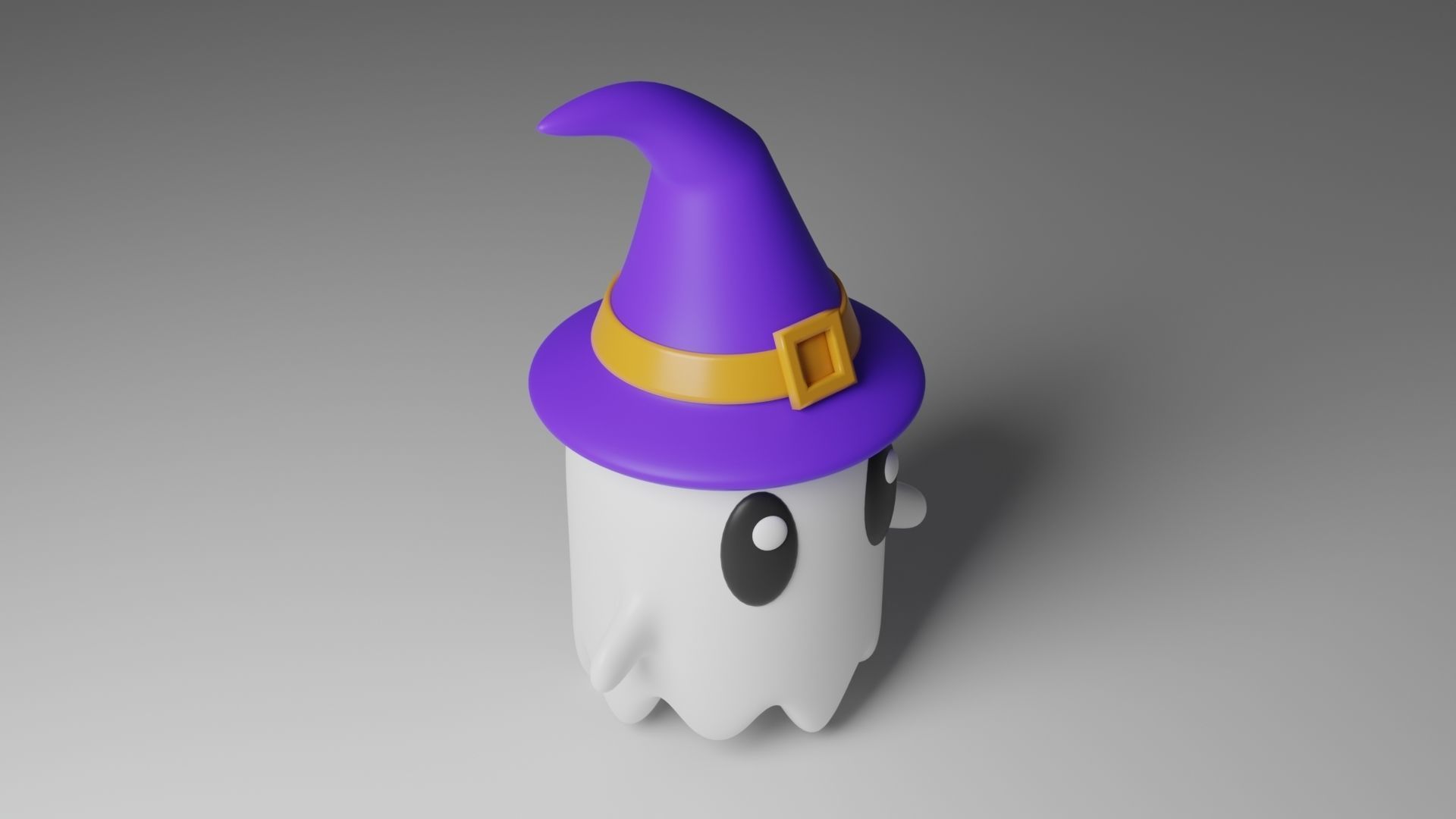 Cartoon Ghost Low-poly 3D model_1