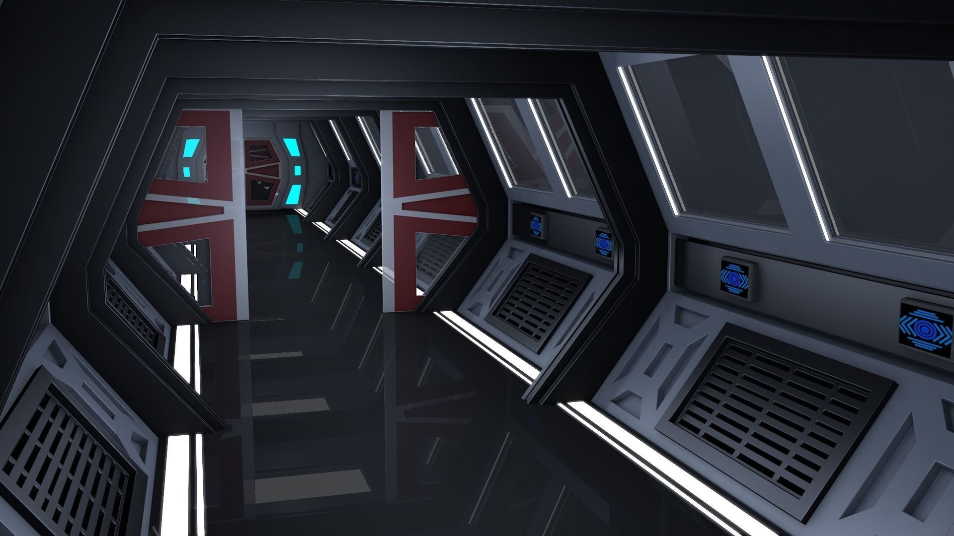 Sci Fi Corridor 3D model_5