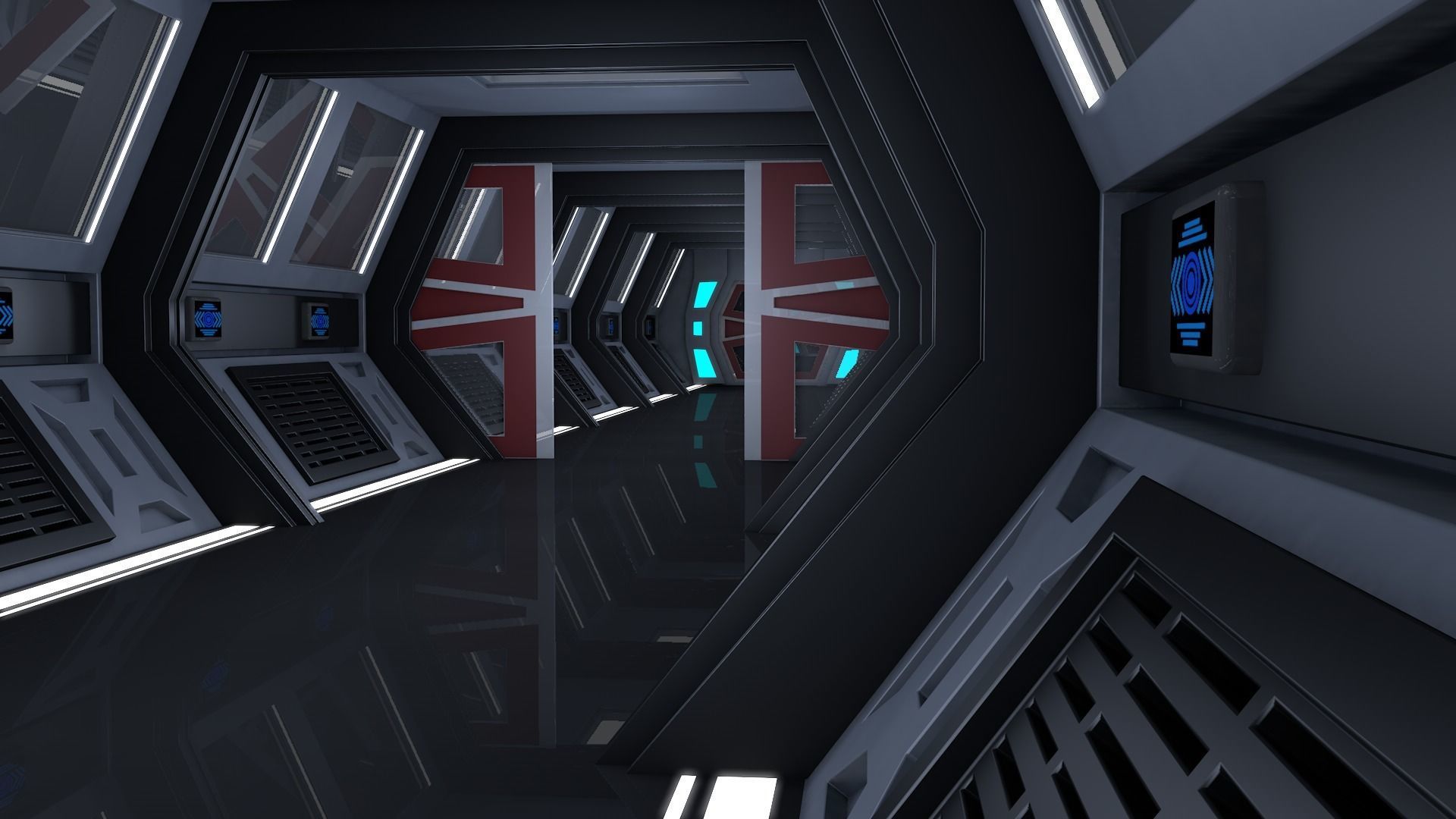 Sci Fi Corridor 3D model_6
