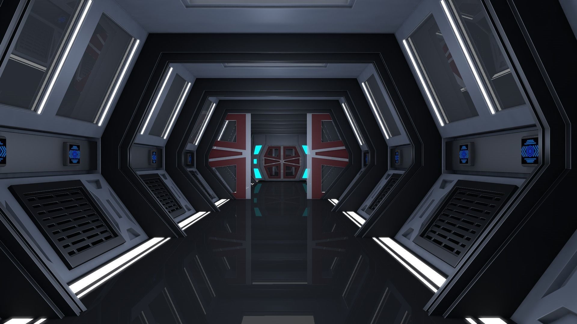 Sci Fi Corridor 3D model_3