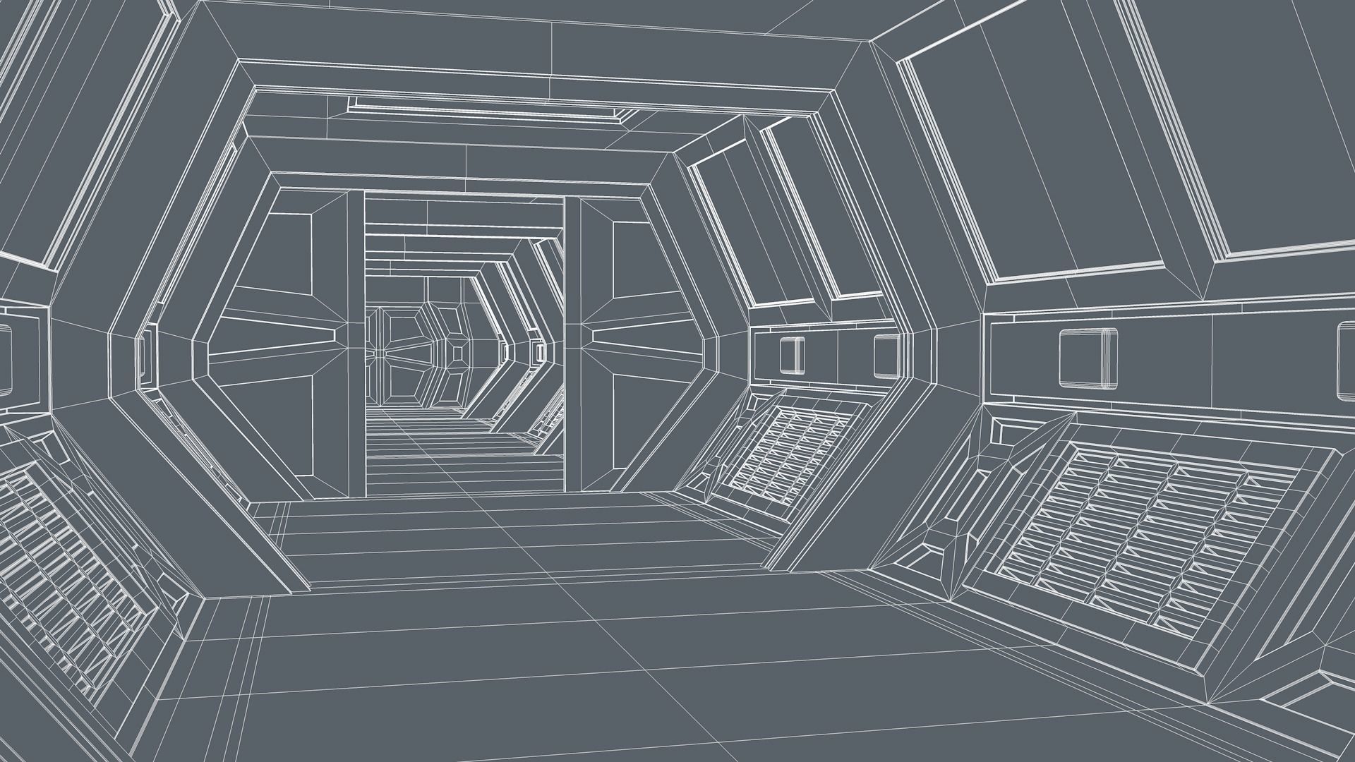 Sci Fi Corridor 3D model_12