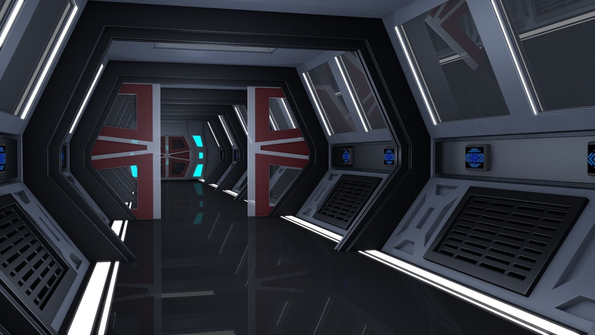 Sci Fi Corridor 3D model_4