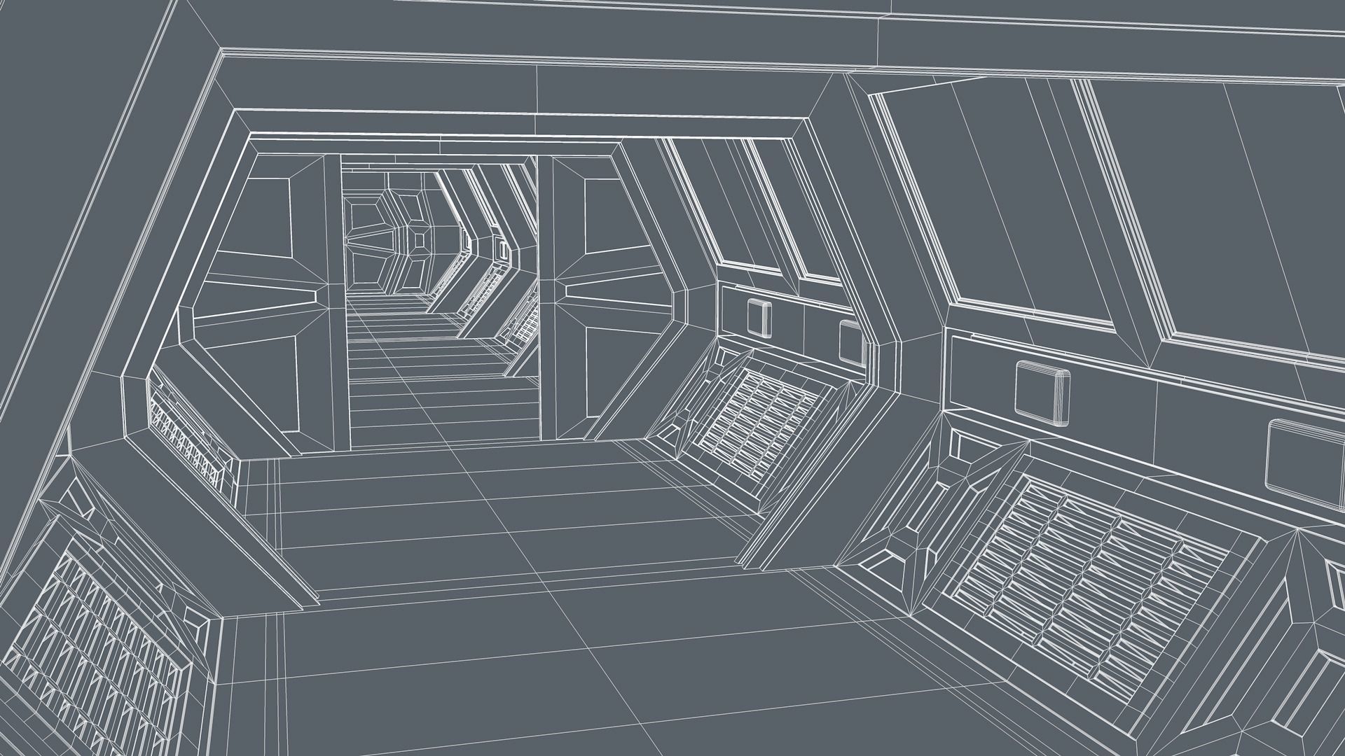 Sci Fi Corridor 3D model_13
