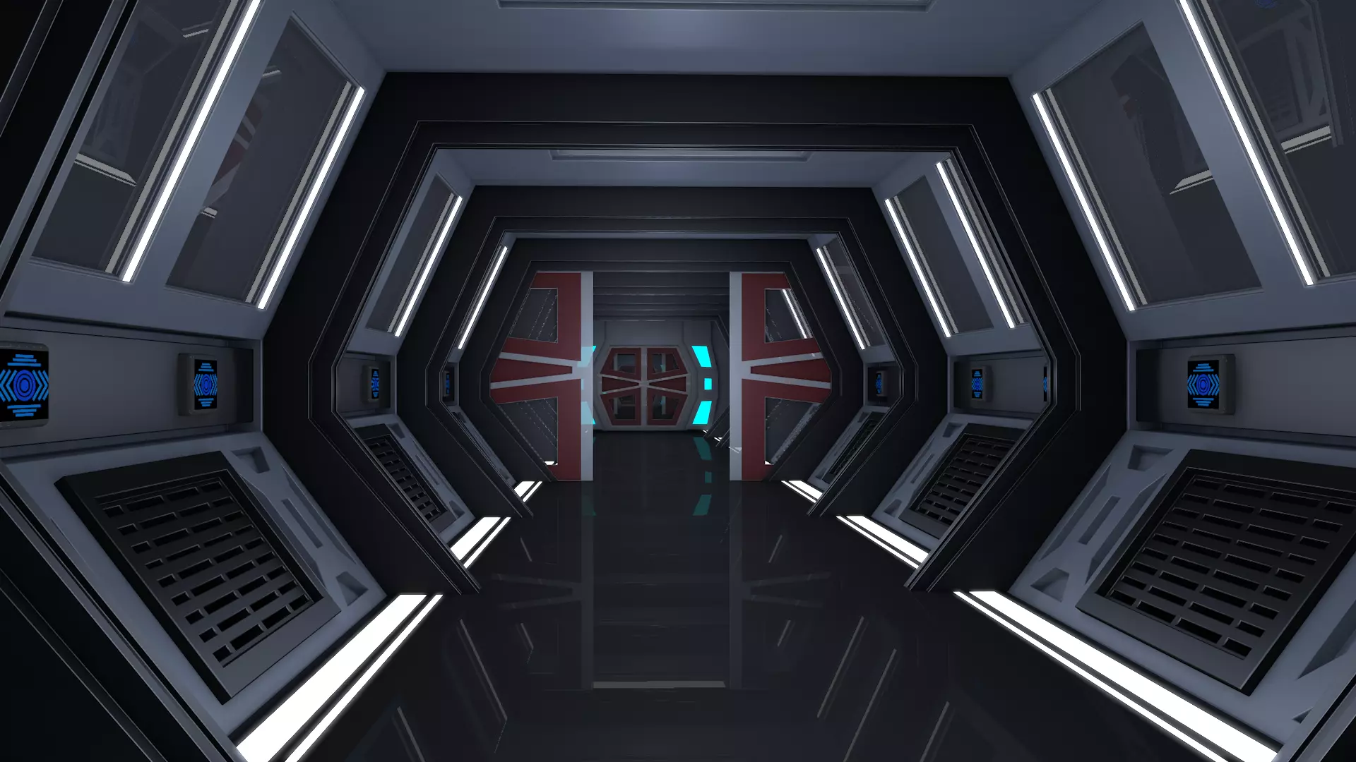 Sci Fi Corridor 3D model_0