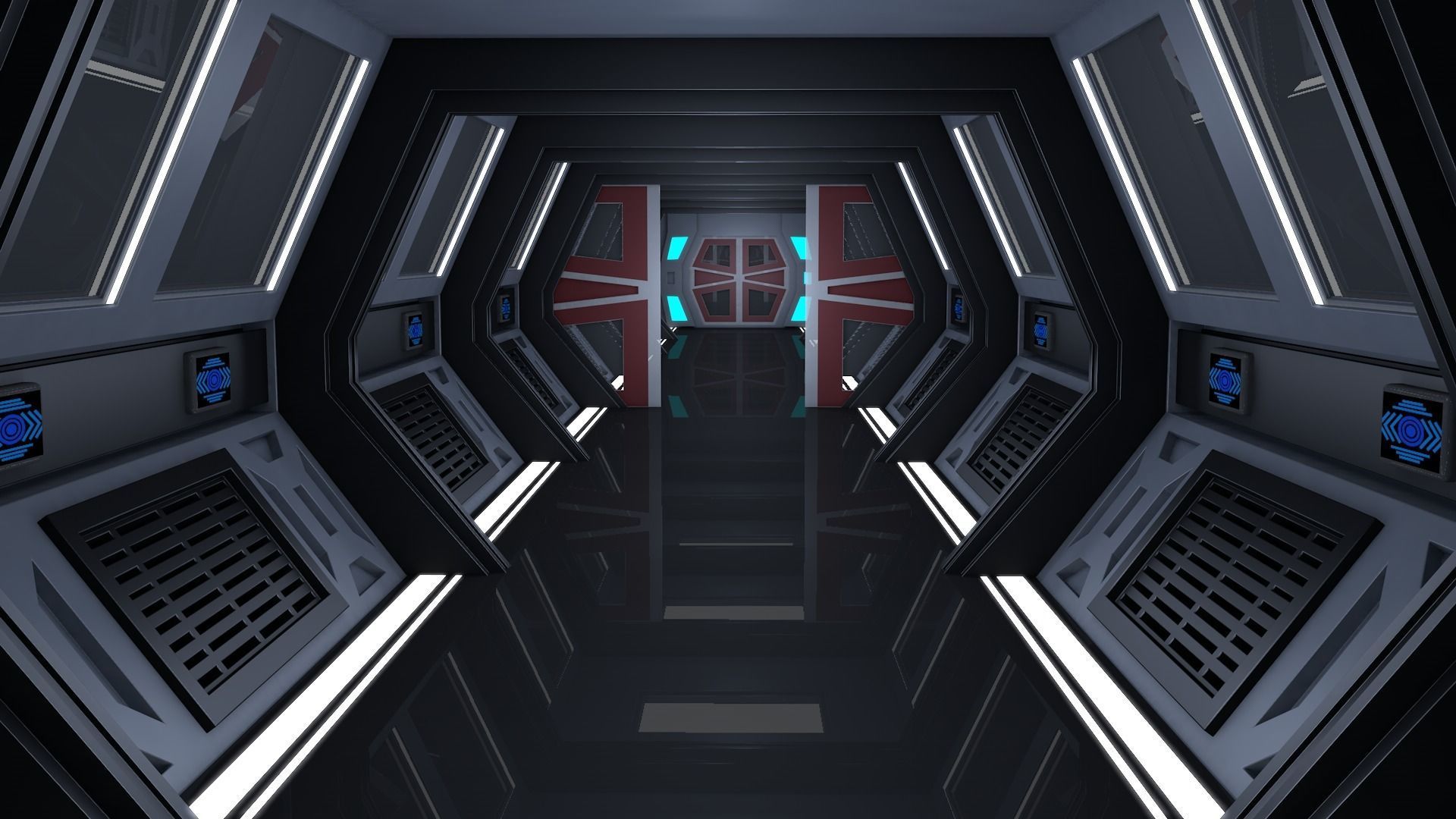 Sci Fi Corridor 3D model_7