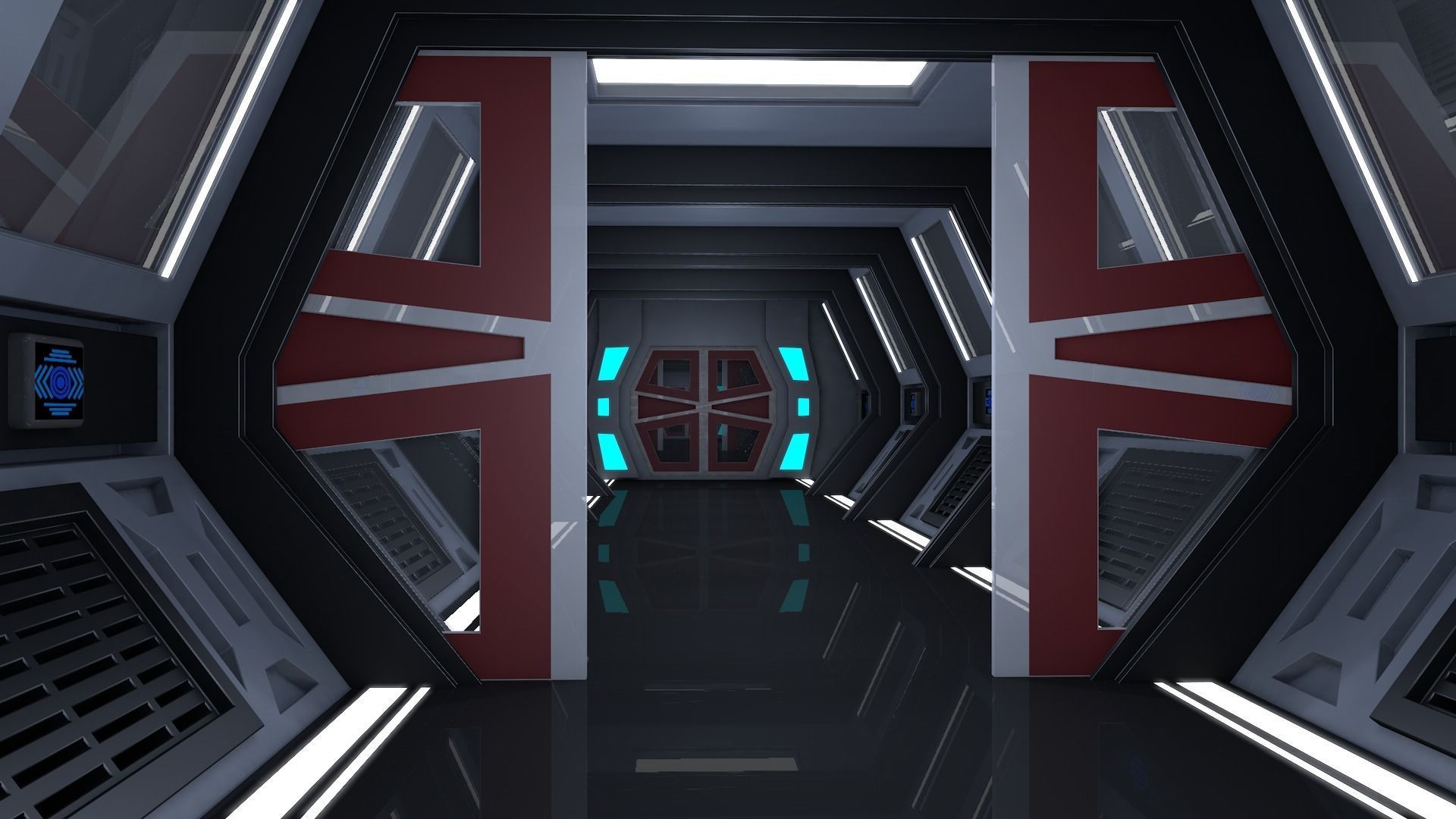 Sci Fi Corridor 3D model_2