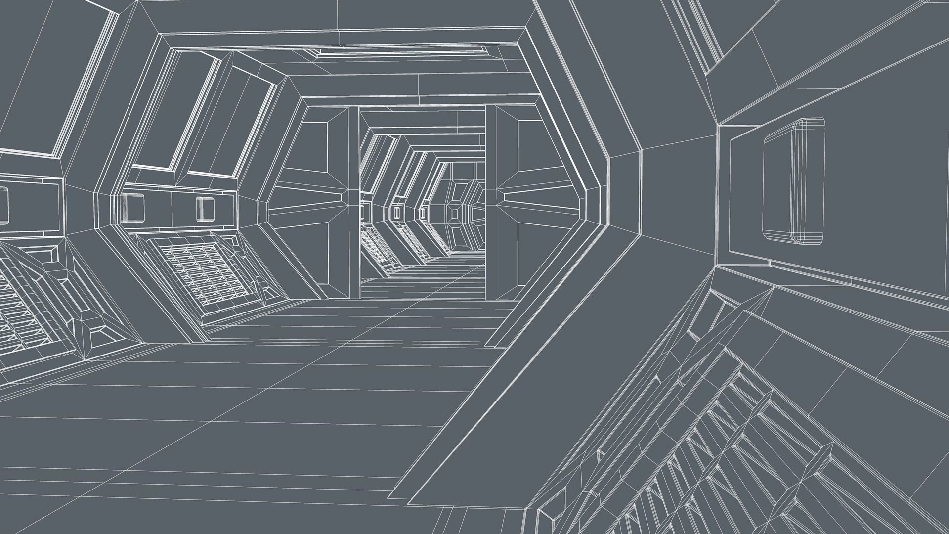 Sci Fi Corridor 3D model_14