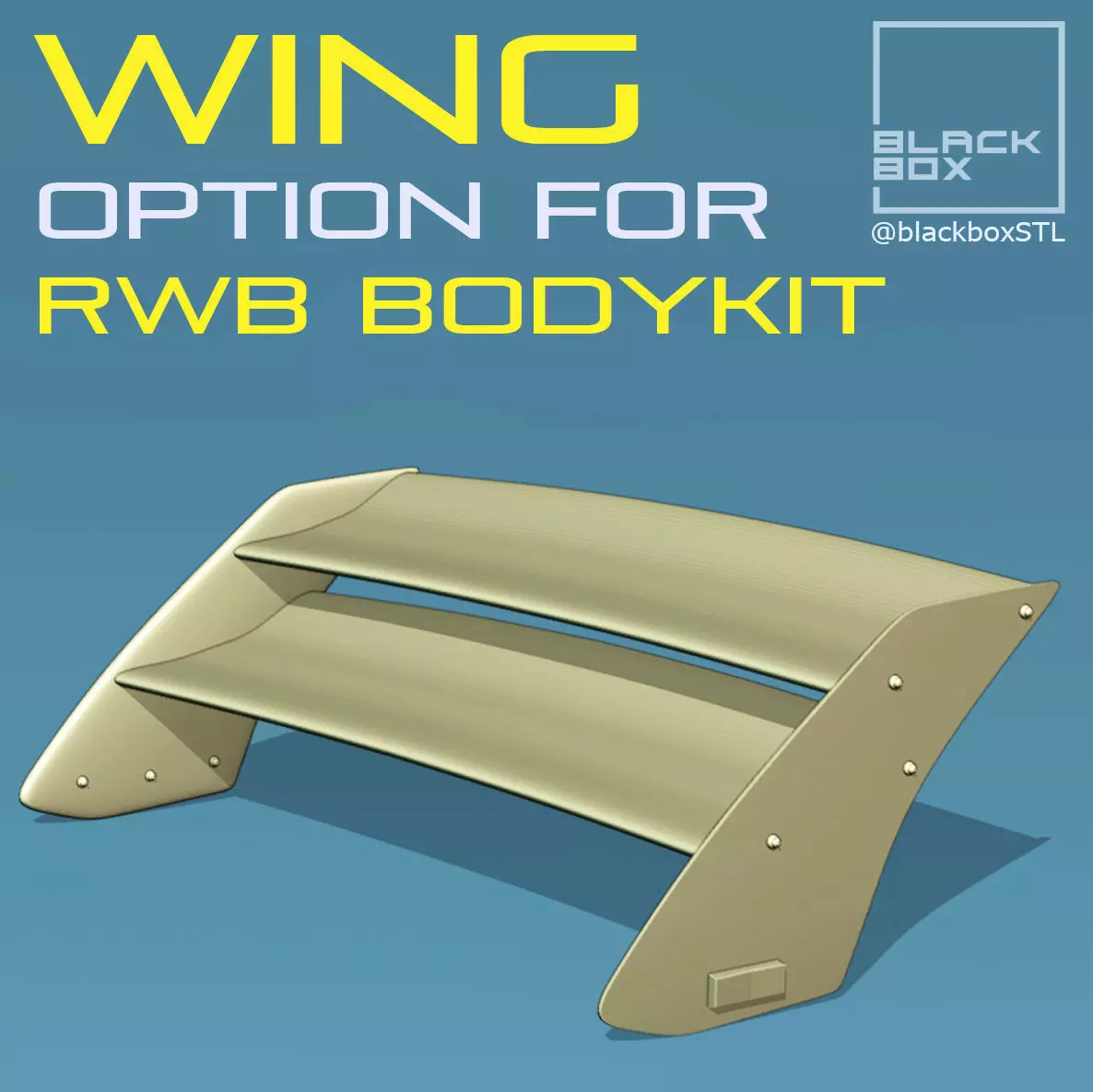 Rear Wing for RWB bodykit 1-24th 3D print model_0