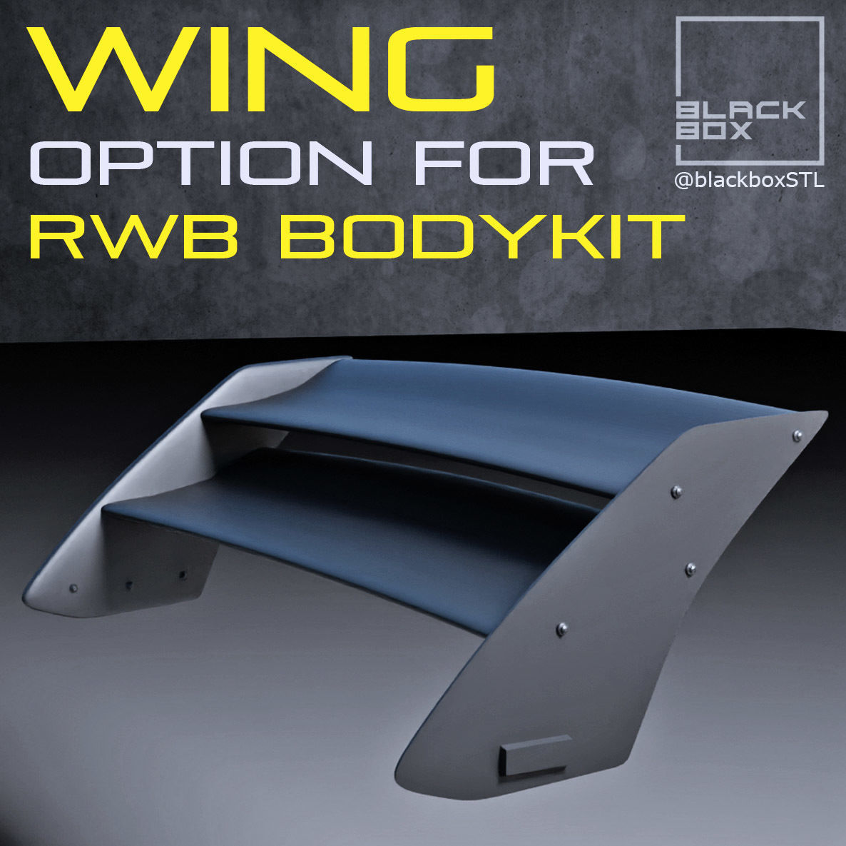 Rear Wing for RWB bodykit 1-24th 3D print model_1