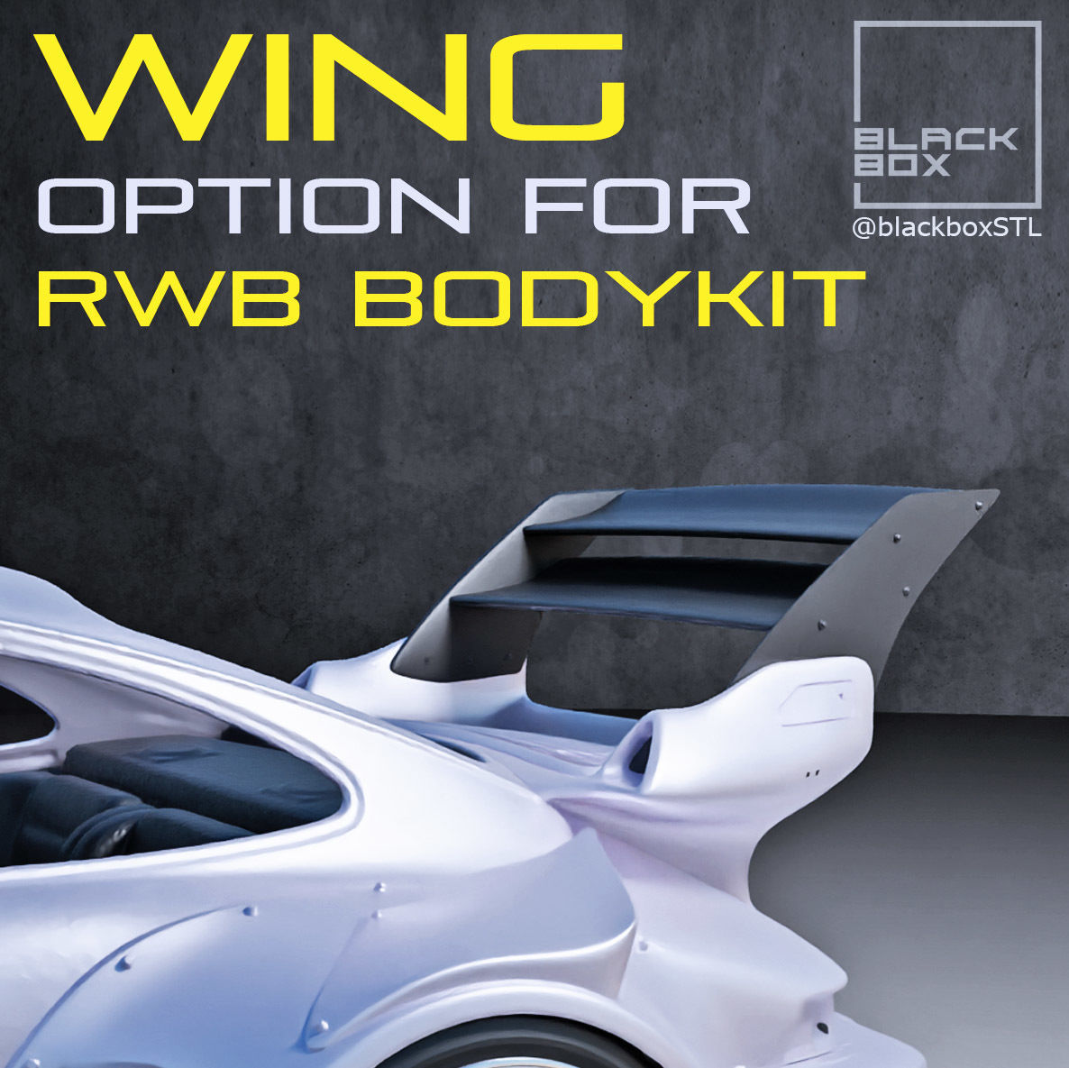 Rear Wing for RWB bodykit 1-24th 3D print model_3