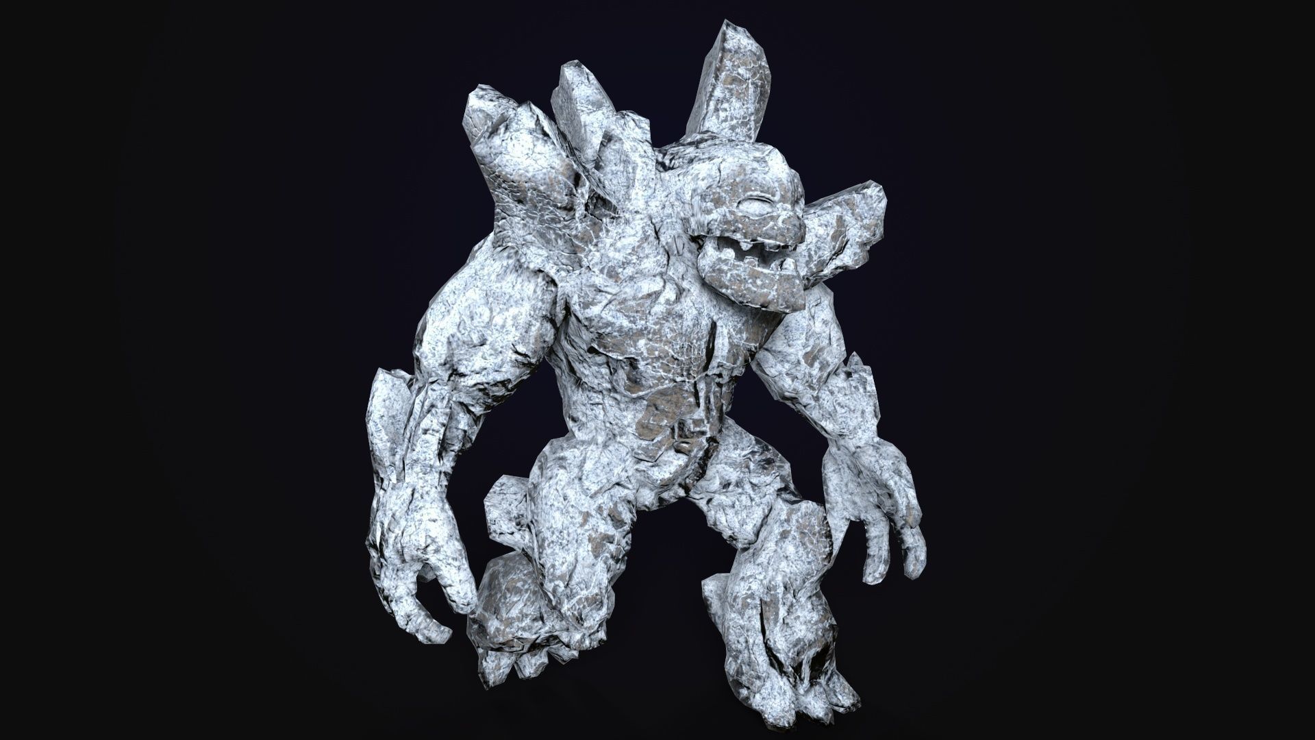 Stone Golem Lava Stone Ice Iron Low-poly 3D model_14