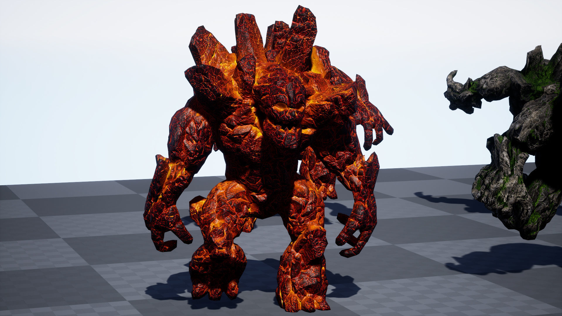 Stone Golem Lava Stone Ice Iron Low-poly 3D model_38