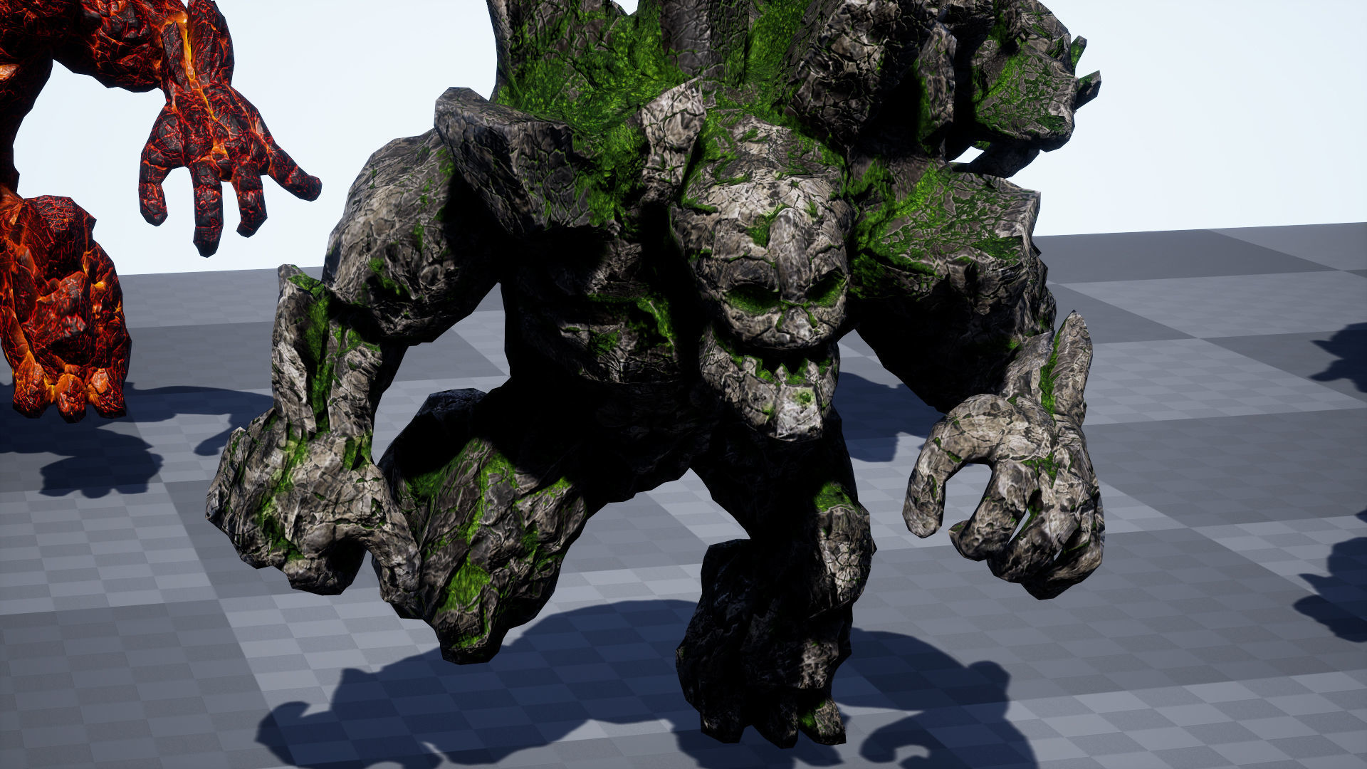 Stone Golem Lava Stone Ice Iron Low-poly 3D model_40