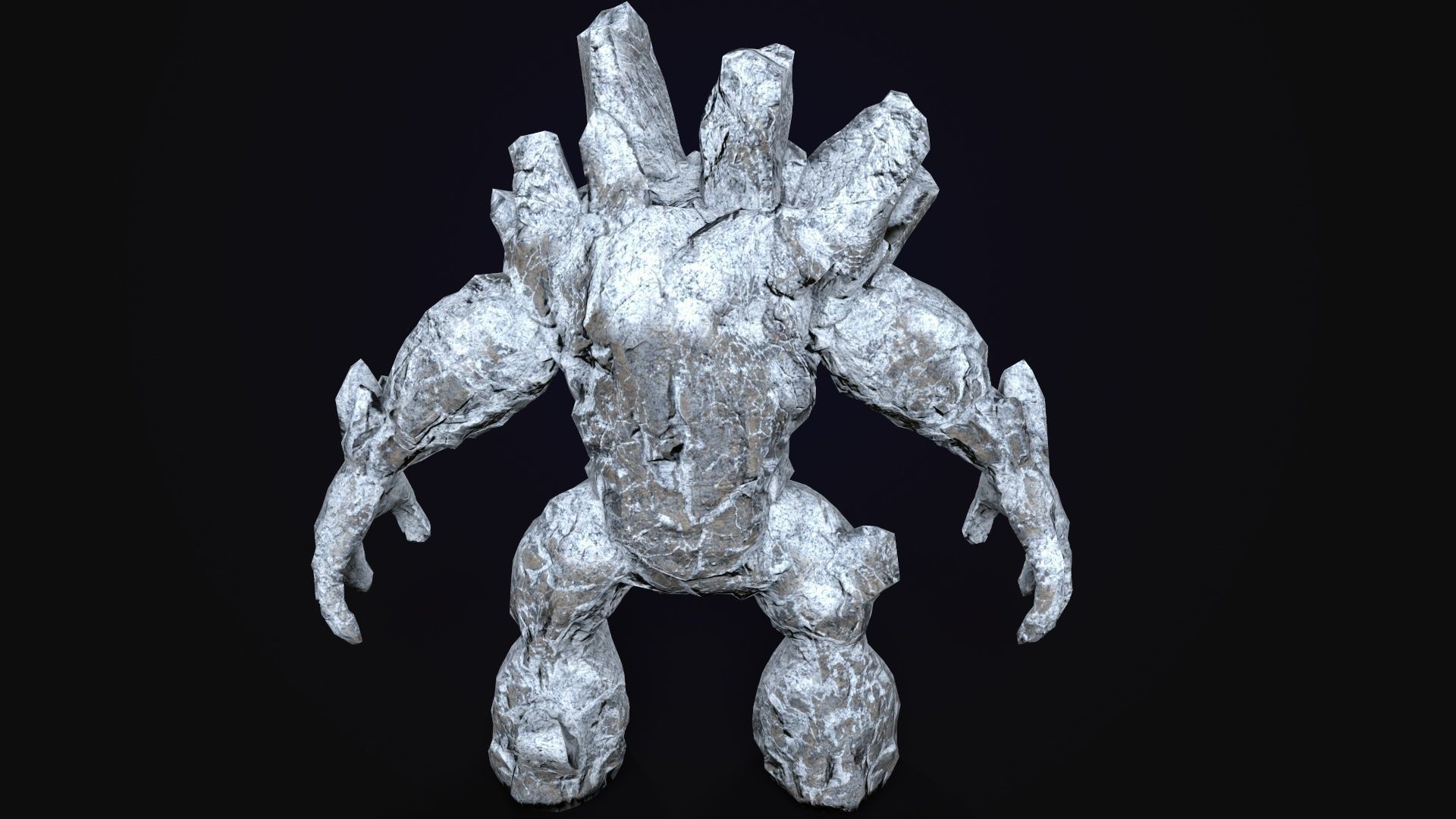 Stone Golem Lava Stone Ice Iron Low-poly 3D model_19