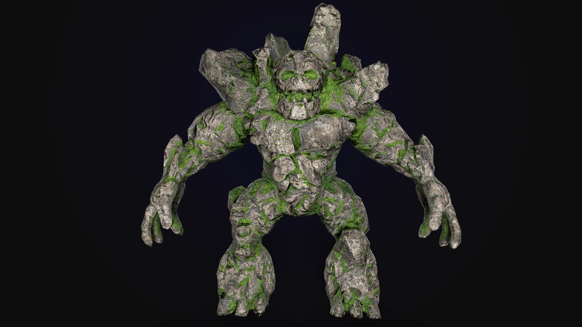 Stone Golem Lava Stone Ice Iron Low-poly 3D model_18
