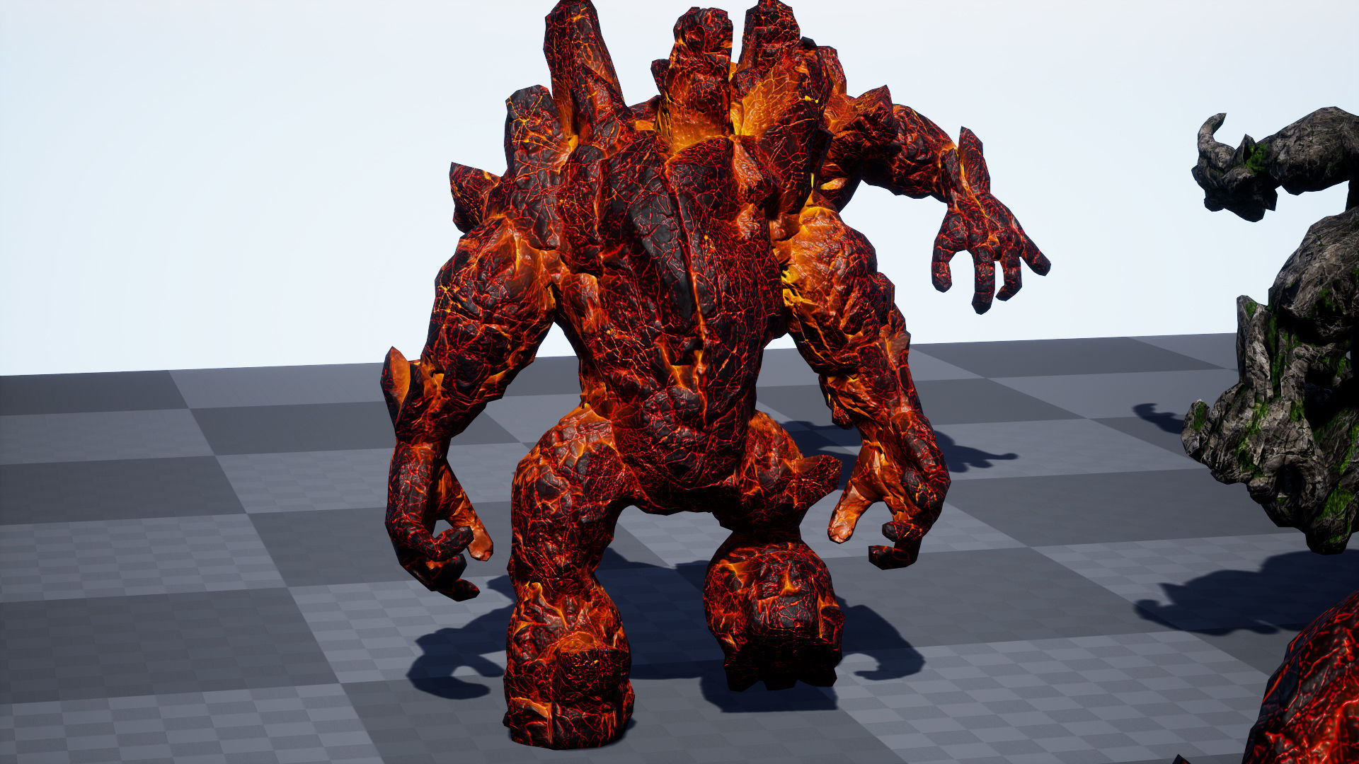 Stone Golem Lava Stone Ice Iron Low-poly 3D model_37