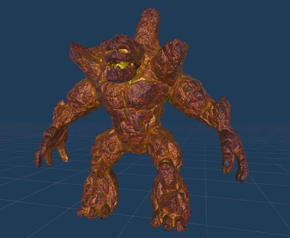 Stone Golem Lava Stone Ice Iron Low-poly 3D model_30