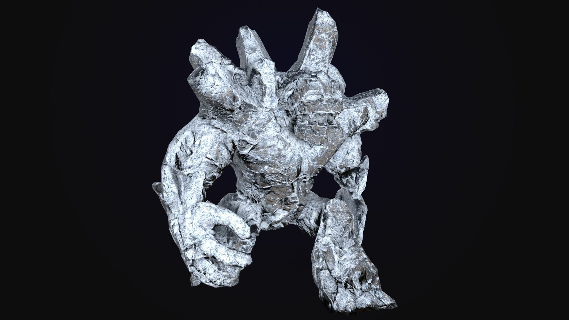 Stone Golem Lava Stone Ice Iron Low-poly 3D model_10