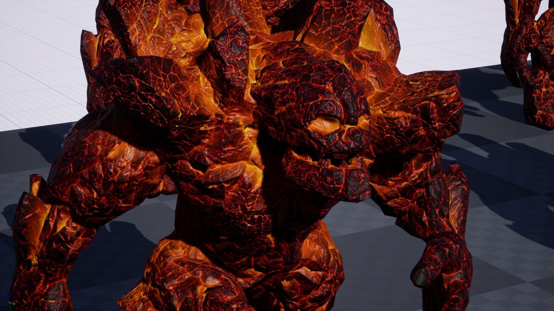 Stone Golem Lava Stone Ice Iron Low-poly 3D model_29