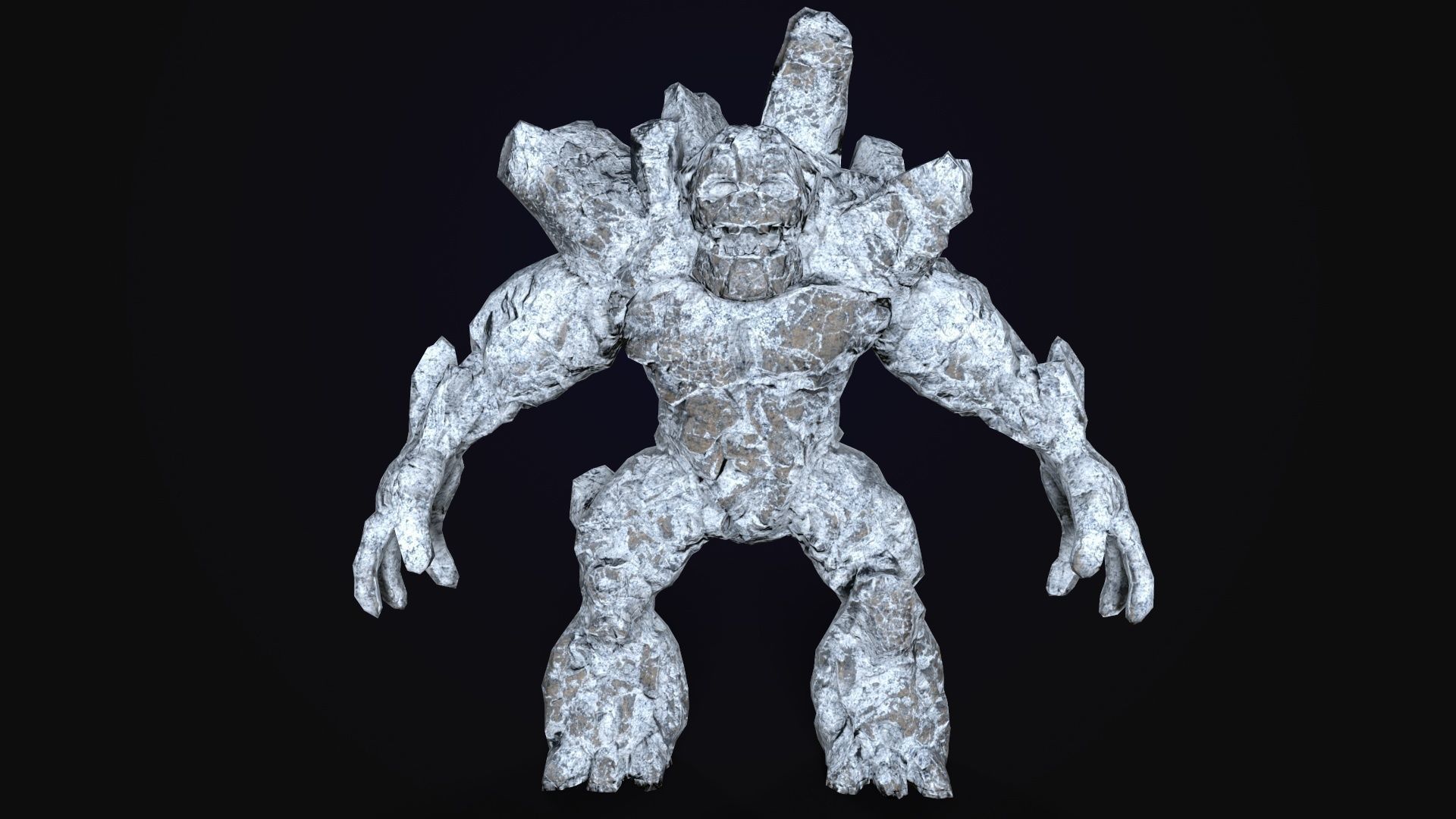 Stone Golem Lava Stone Ice Iron Low-poly 3D model_20