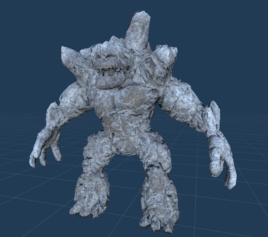 Stone Golem Lava Stone Ice Iron Low-poly 3D model_32