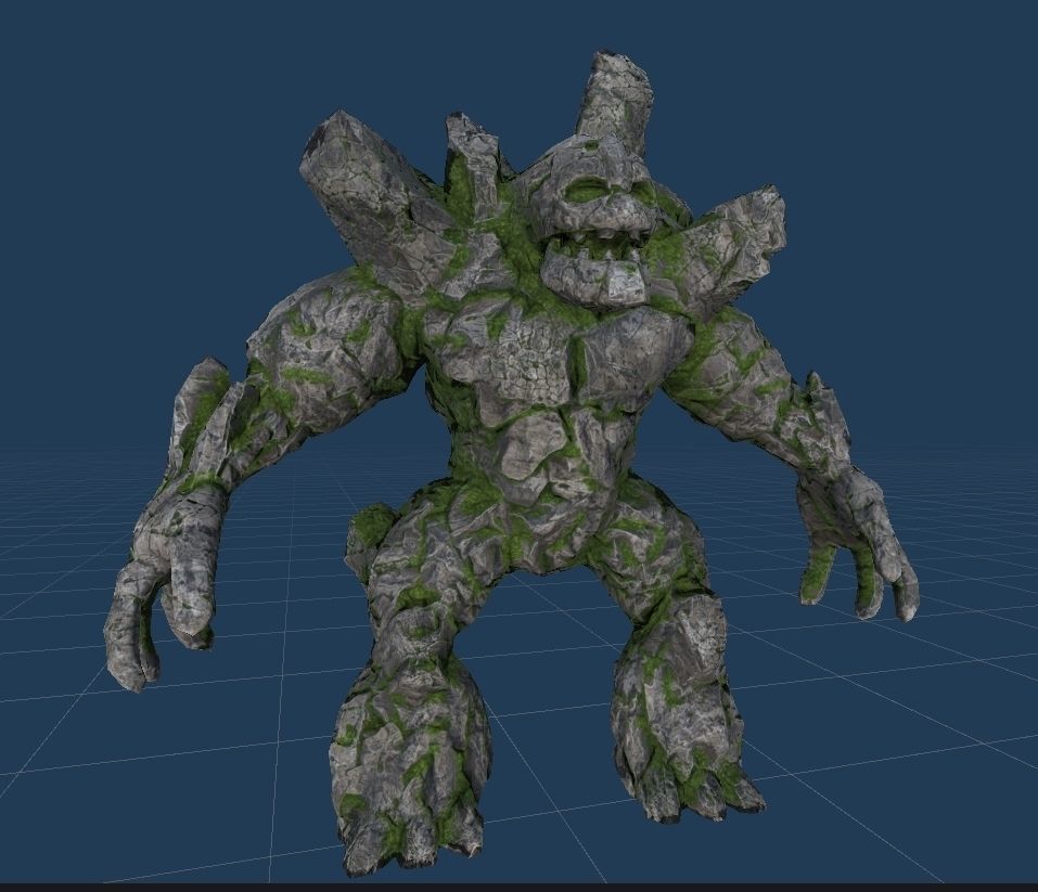 Stone Golem Lava Stone Ice Iron Low-poly 3D model_31