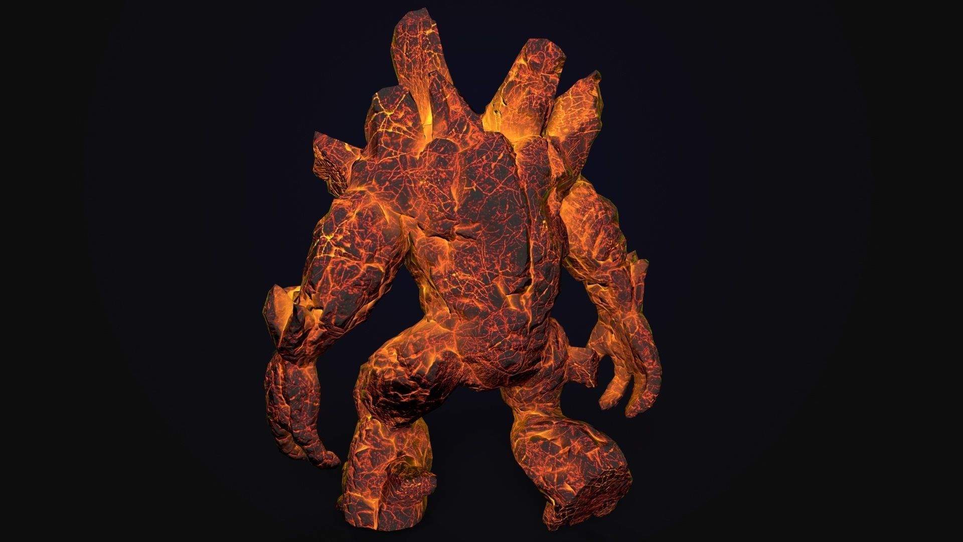 Stone Golem Lava Stone Ice Iron Low-poly 3D model_22