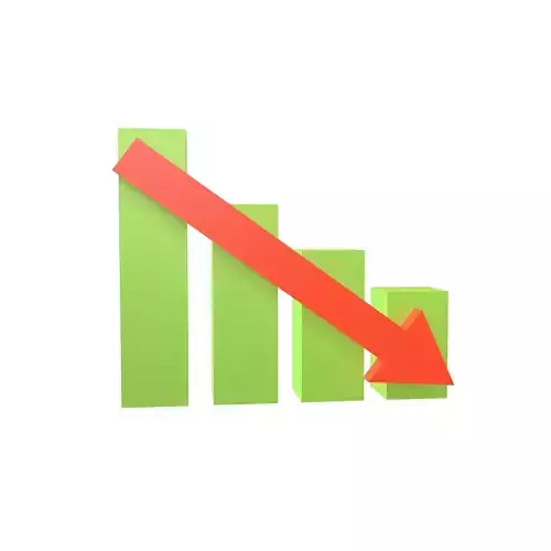 Bar Chart Decrease Icon v1 002